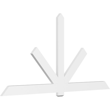 Ekena Millwork Kennewick Architectural Grade PVC Gable Bracket, 108"W x 54"H x 2"D x 6"F, 12/12 Pitch GBP108X54X0206KEN00